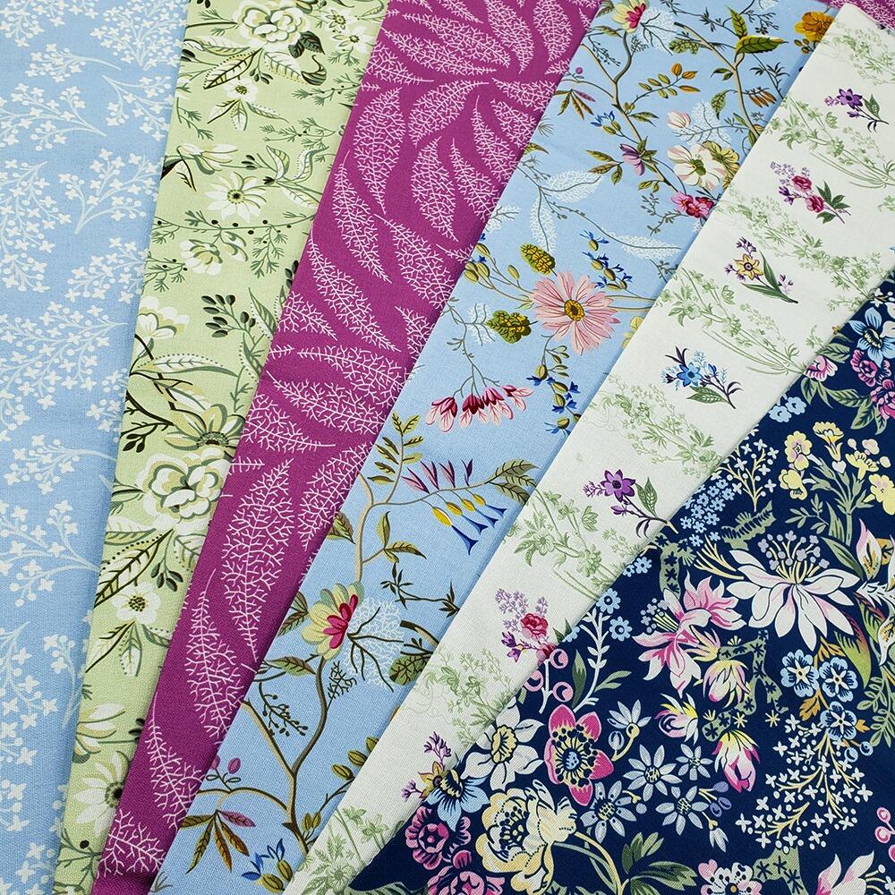 Pressed for time fabric, V&A museum fabric, craft cotton company, V&A fabric fat quarters, vintage floral fabrics