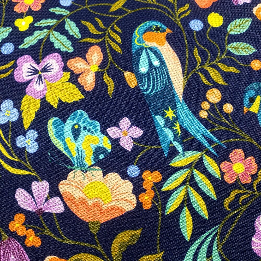 bethan janine, lucky charms, birds and butterflies, butterfly fabric, swallow birds fabric, wildflower fabric