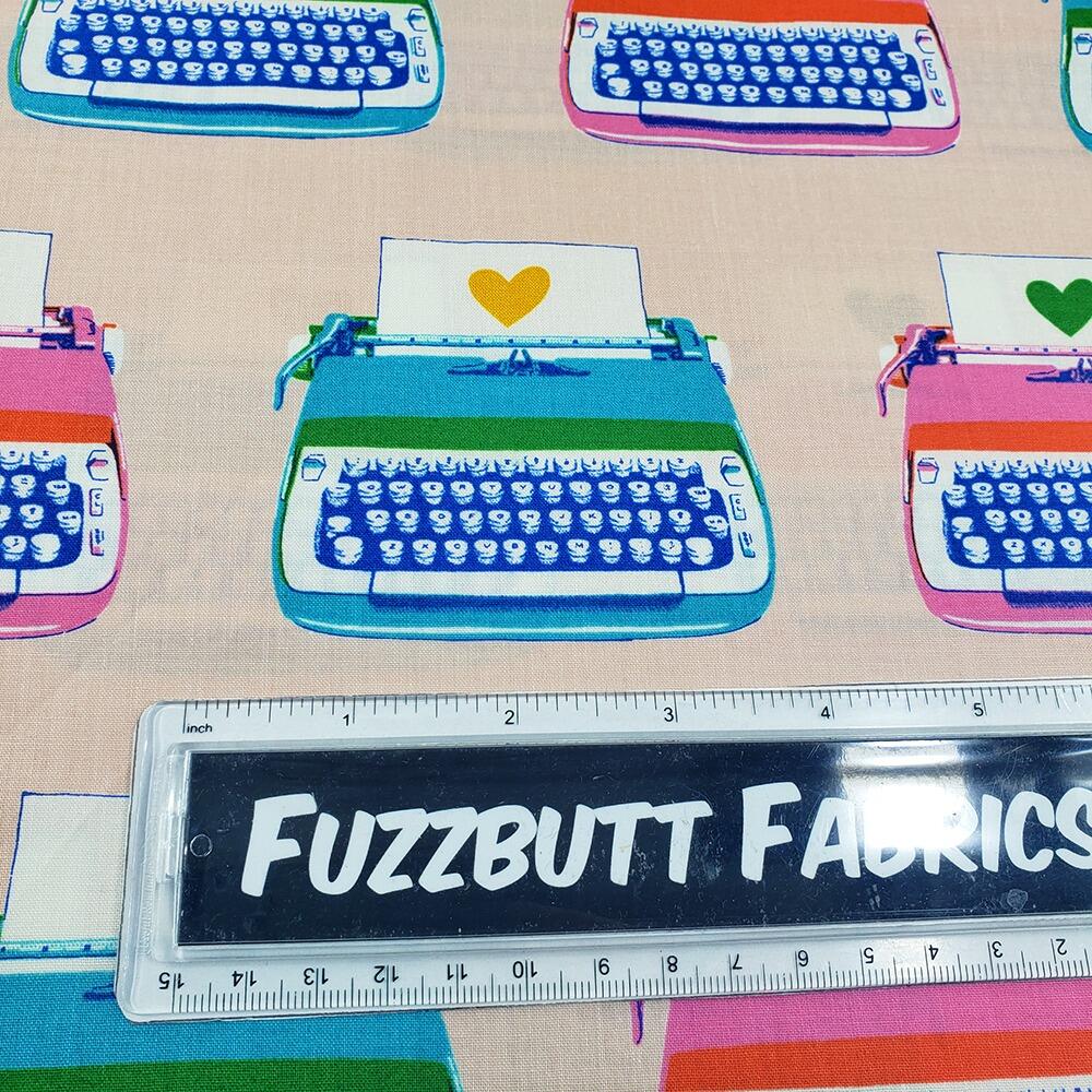 Ruby Star Society typewriters fabric, best day ever