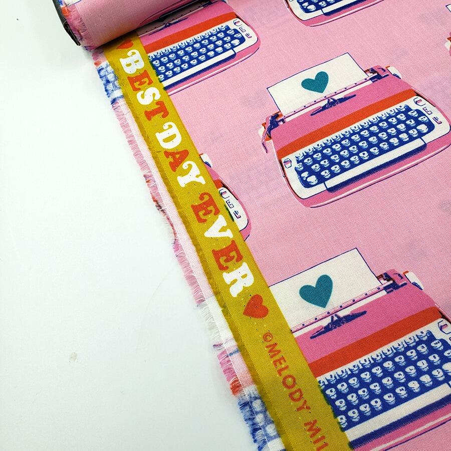 Ruby Star Society typewriters fabric, best day ever