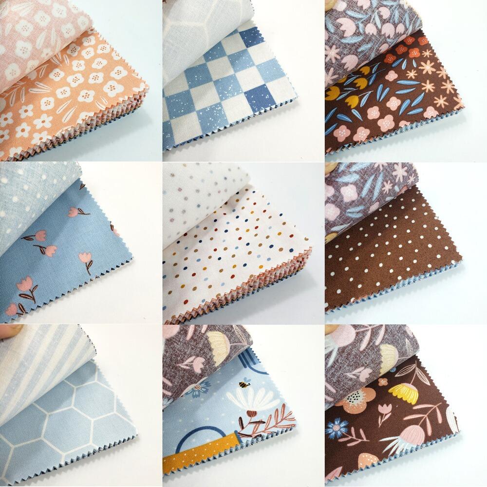 moda charm pack, blossoms & blooms, elena amo, flowers, watering cans, vintage inspired fabric