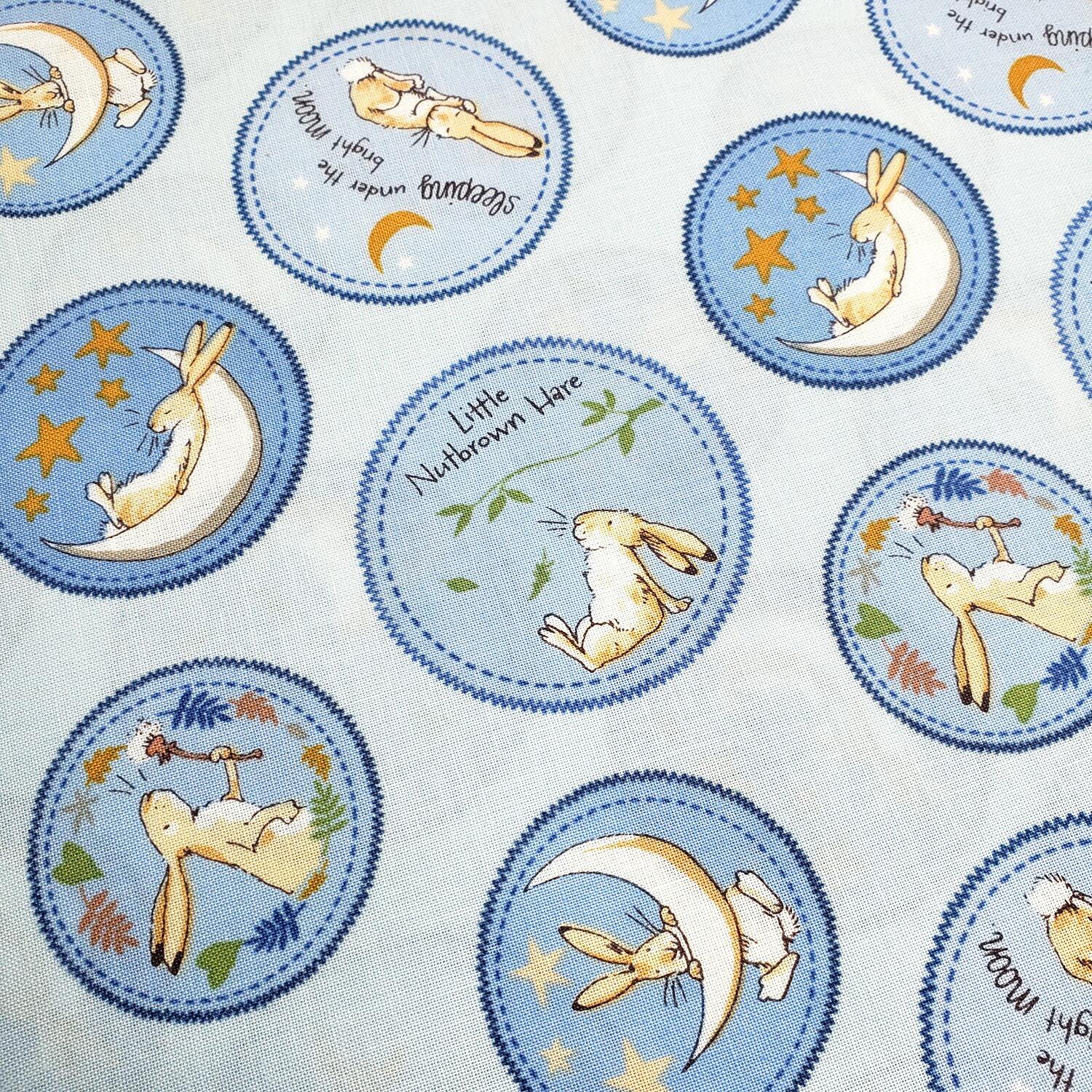 Guess How Much I Love You fabric by Anita Jeram Clothworks Guess How Much I Love You quilting cotton licensed children’s book fabric baby and nursery quilting fabric storybook animal fabric prints woodland nursery fabric premium cotton fabric for baby quilts children’s fabric by Clothworks