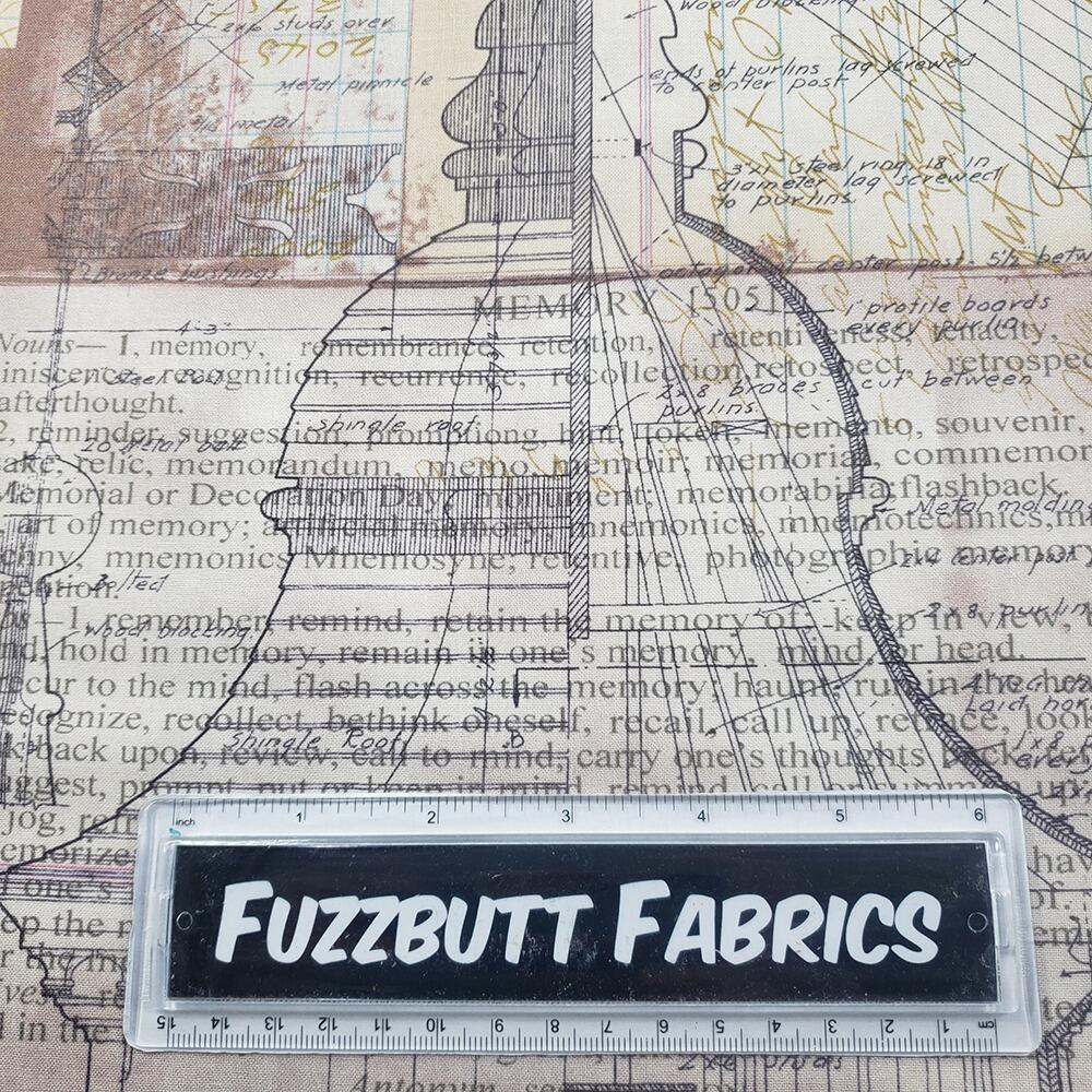Tim Holtz, melange, butterflies, fat quarter, palette, junk journal fabric, slow stitch, vintage style, eclectic elements, monochrome, abandoned, PWTH001