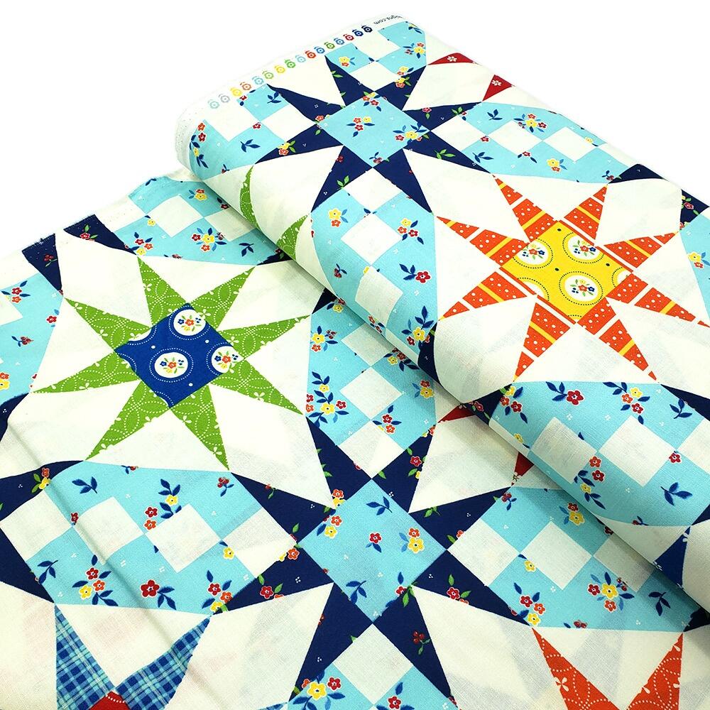 fake patchwork print, cheater print, riley blake, sandy gervais, summer's in town, easy patchwork fabric
