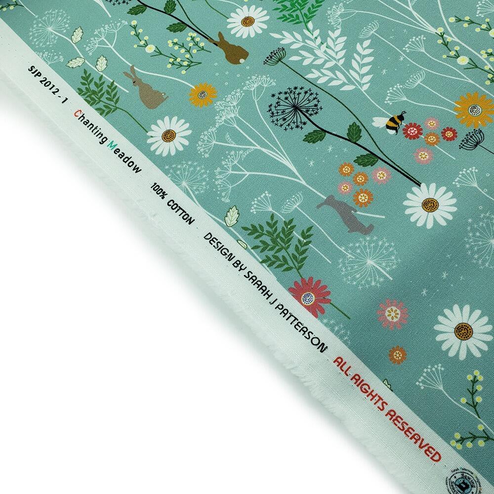 Chanting Meadow, sewing sanctuary, wildflower fabric, bees, cotton fabric uk