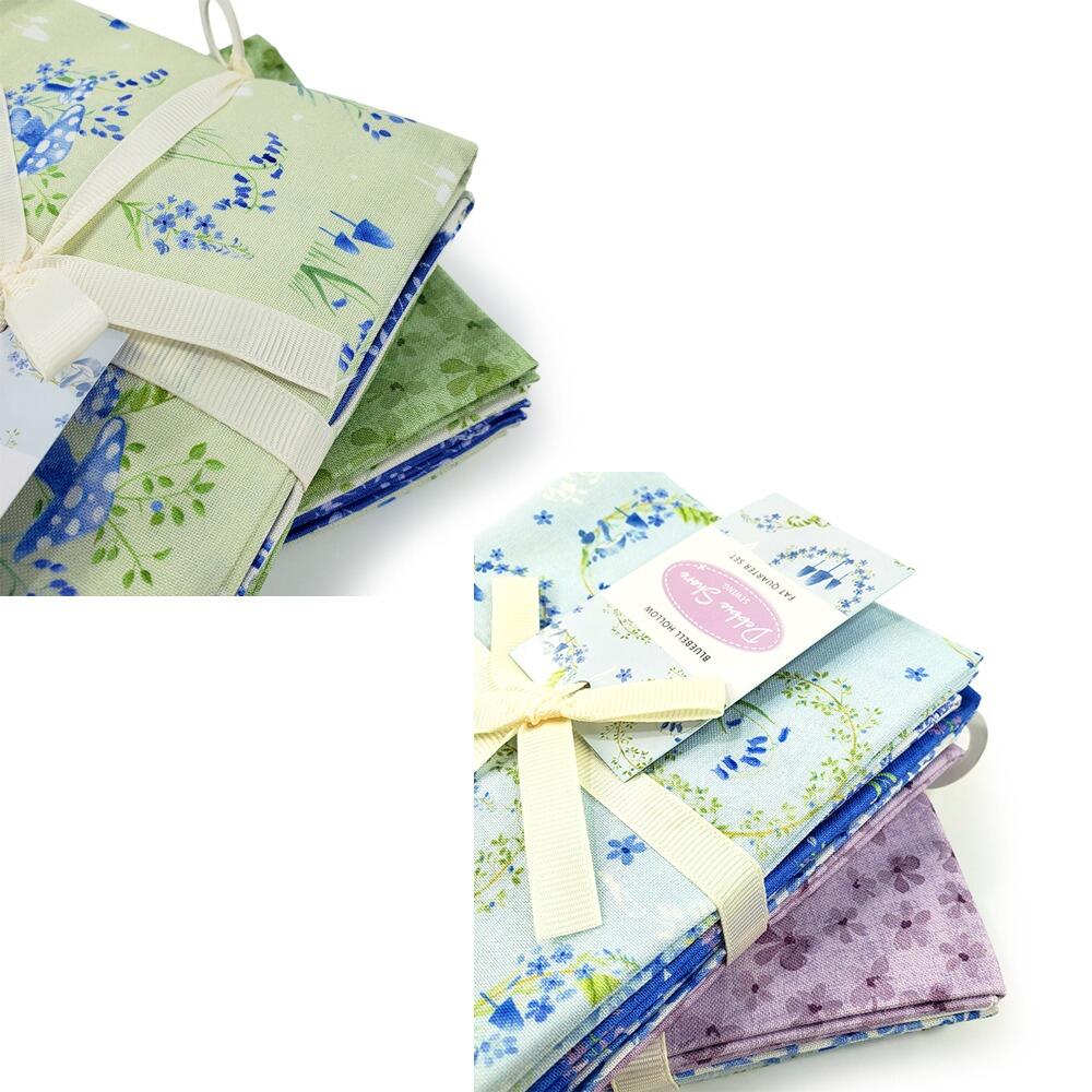 Debbie Shore fabric, bluebell hollow, vintage style floral fabric, bluebells, forest flowers, fat quarter bundles