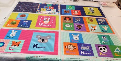 animal alphabet, lewis & irene, soft book panel, baby soft boo, A-Z book for kids, stitched kids book