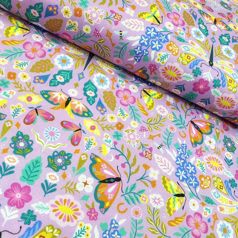 bethan janine, lucky charms, birds and butterflies, butterfly fabric, swallow birds fabric, wildflower fabric