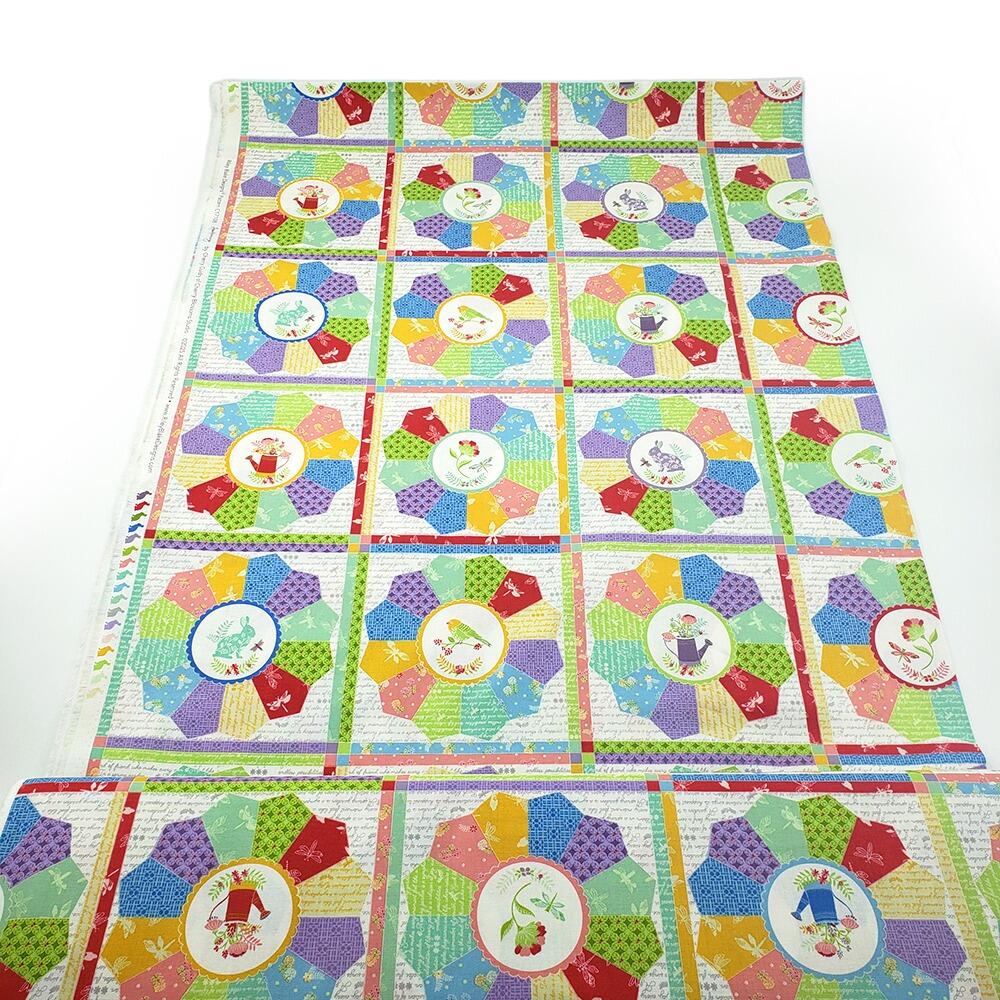 fake patchwork print, cheater print, riley blake, cherry guidry, summer's in town, easy patchwork fabric, florals