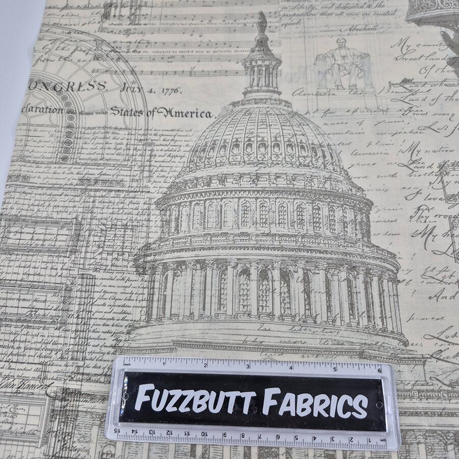 patriotic fabric, americana, the constitution, we the people, 3 sisters, American junk journal fabric, 100% cotton