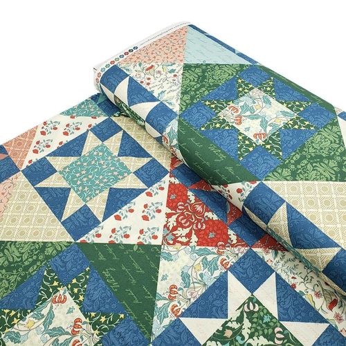 vintage style quilt print, cheater print, ambleside, Amanda Niederhauser, willima morris style fabric, vintage florals, junk journal patchwork fabric