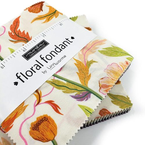 moda charm pack, Linn Warme, Floral Fontant, flower fabric, easy patchwork squares