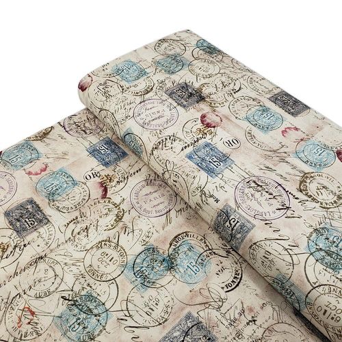 post marks, vintage stamps, Tim Holtz fat quarter, palette, junk journal fabric, slow stitch, vintage style, eclectic elements, monochrome, abandoned, PWTH021