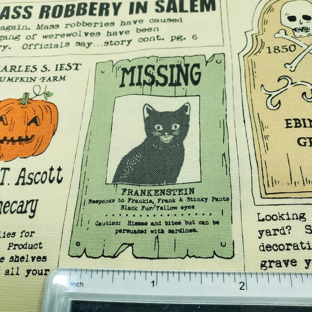 vintage halloween, spooky junk journal fabric, home sweet haunt, Stacy Iest Hsu