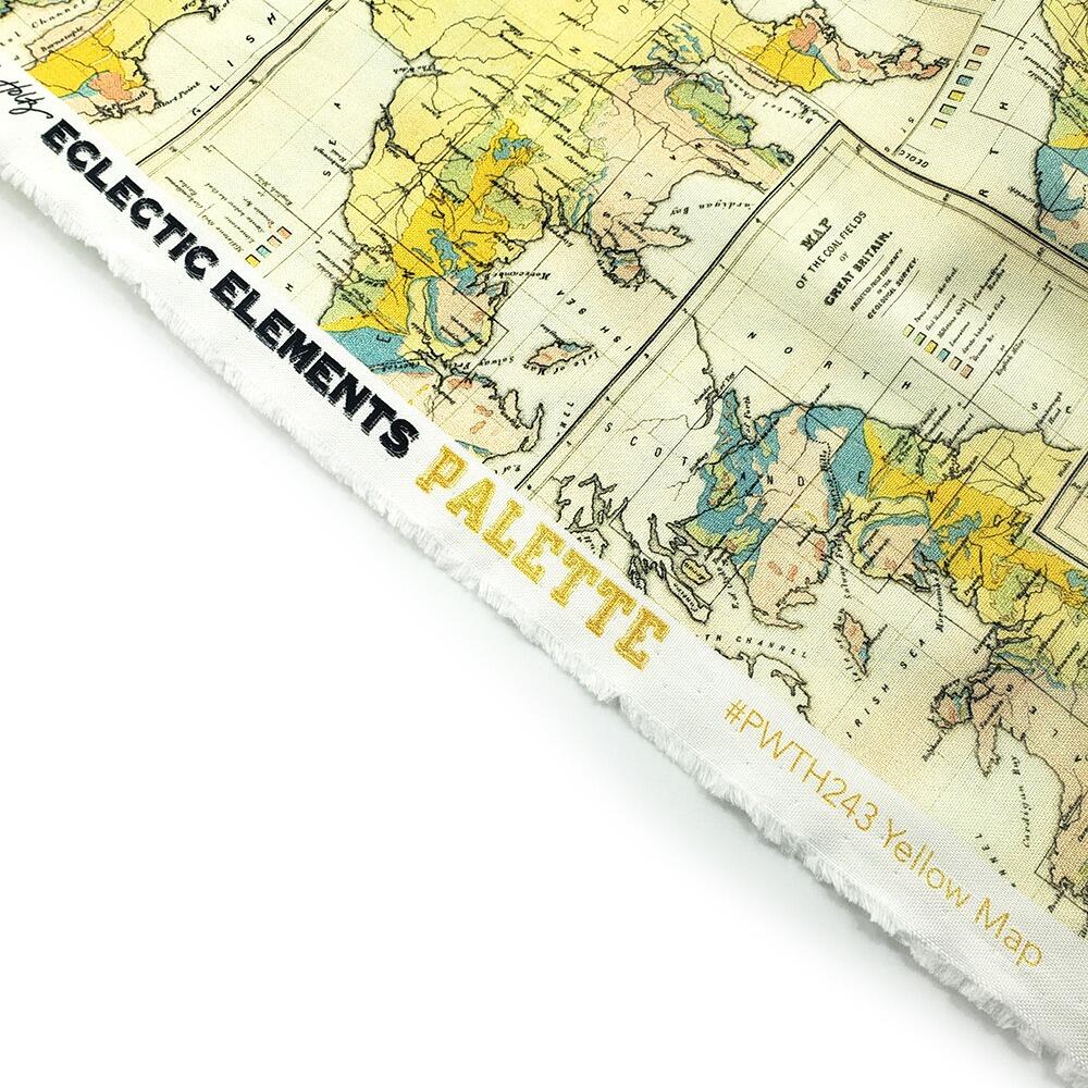 Tim Holtz, Uk vintage coal map, fat quarter, palette, junk journal fabric, slow stitch, vintage style, eclectic elements, monochrome, abandoned, PWTH242