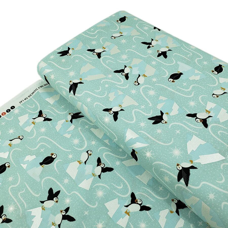 lewis irene, puffins, northern lights, sky dances, polar bears, seals, cotton fabric