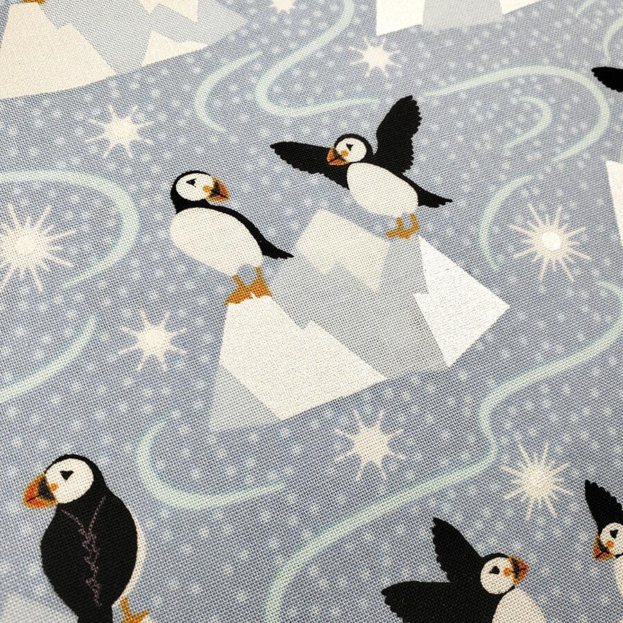 lewis irene, puffins, northern lights, sky dances, polar bears, seals, cotton fabric