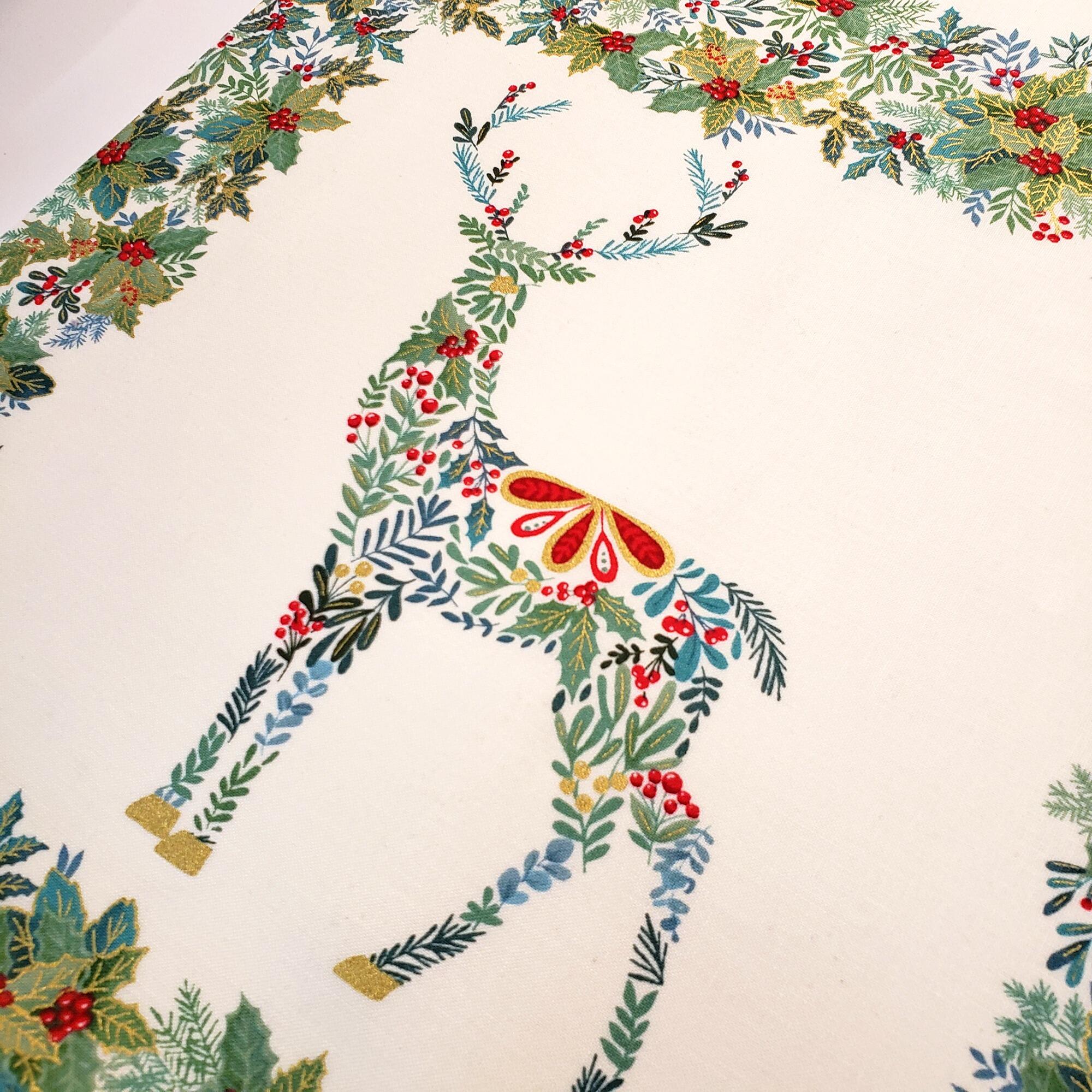 Makower Good Tidings 100% cotton Christmas fabric panels, deer, wreaths, snowmen