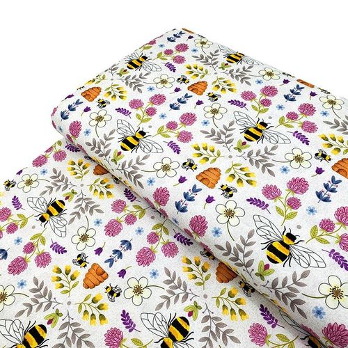 bees,beehives, bee fabric, bumble bees, save the bees, bee flower fabric, queen bee, susan wheeler, nutex