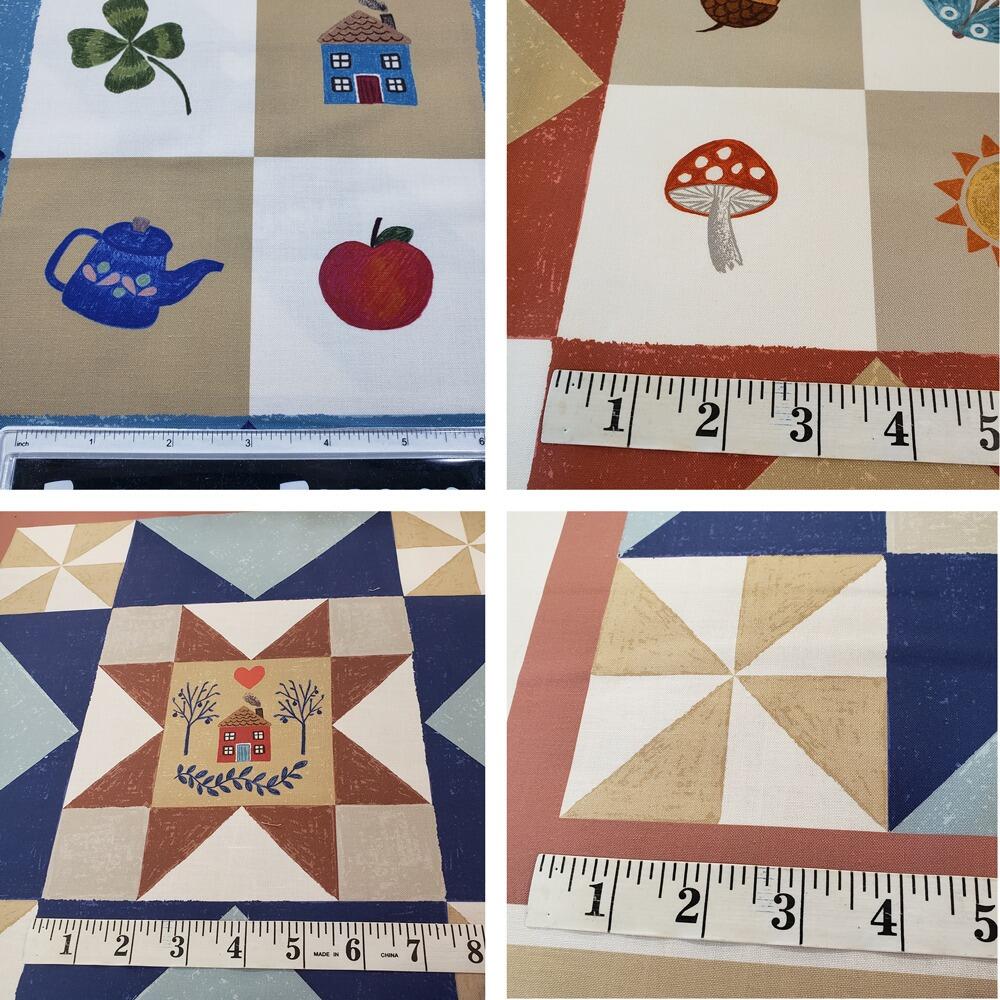 lewis & irene, cottagecore fabric, cosy home, patchwork cheater, whimsy cottage fabric, patchwork panels, easy quilt panel