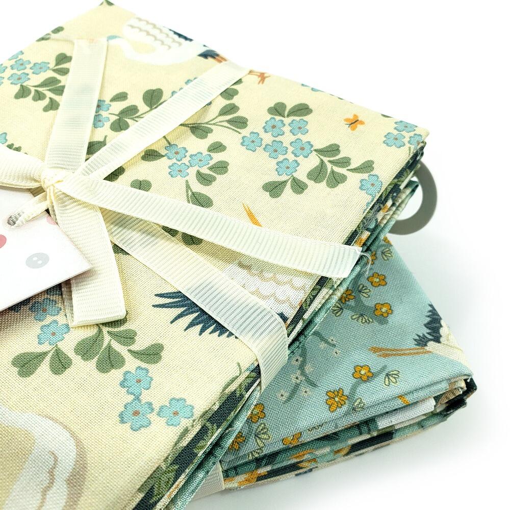 Skyborne Grace fat quarters, Alexander Holt, storks, florals, japanese style fabric