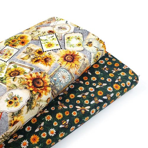 sunflower fabric, vintage fees, sunflower serenade, QT fabrics, vintage seed packets, ephemera, old postcards