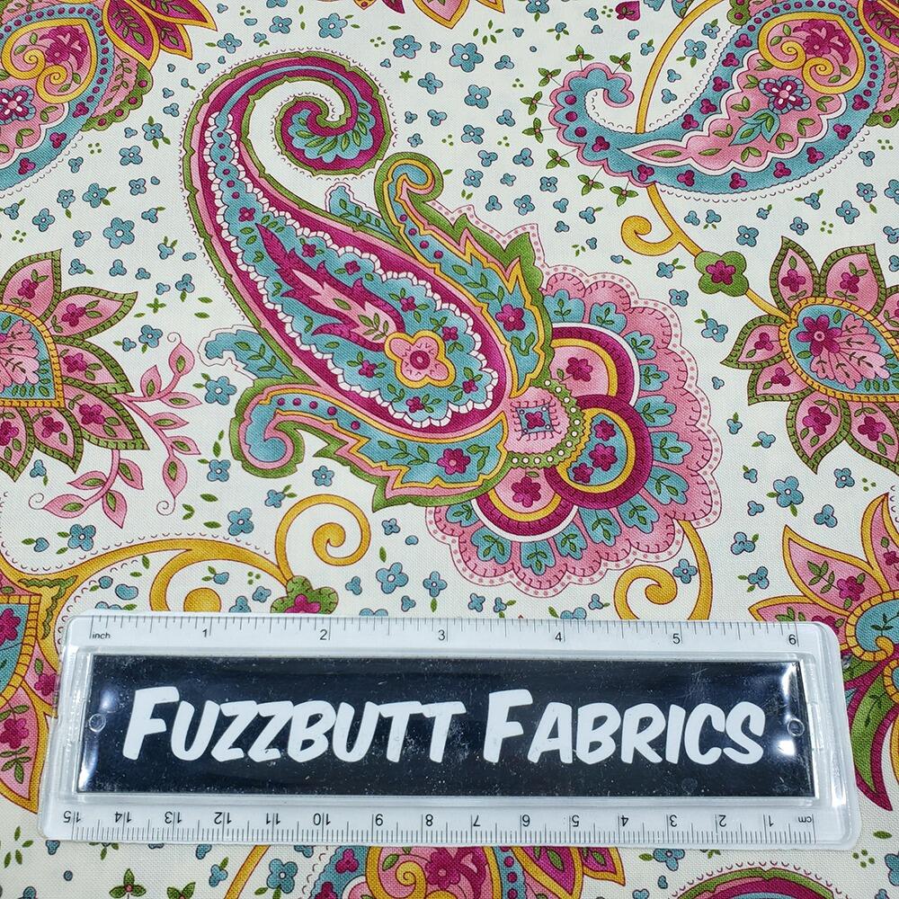 Moda Chelsea Garden, floral fabric, cottagecore, roses, cotton, easy quilting, paisley, vintage florals