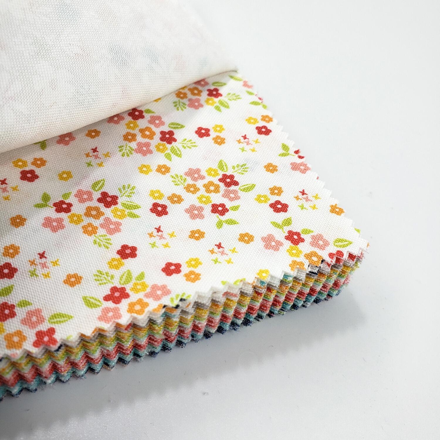 Moda, delightfully yours, sherri & chelsi,charm pack, floral, bright, modern florals, colourful patchwork squares