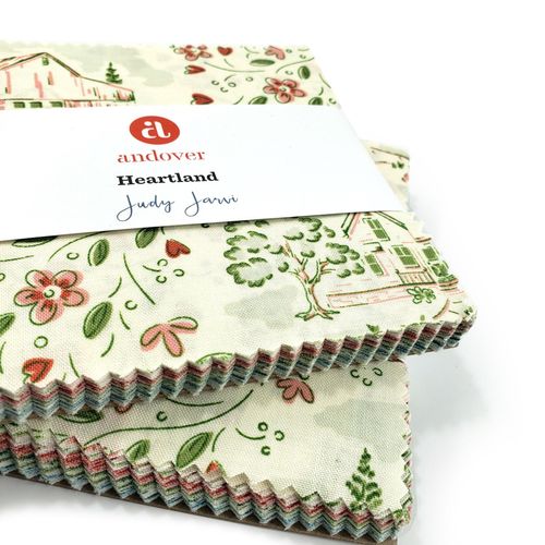 heartland, andover, 5 inch squares, charm pack, vintage farm fabric, vintage ranch fabric, pastel colours, old style farmhouse
