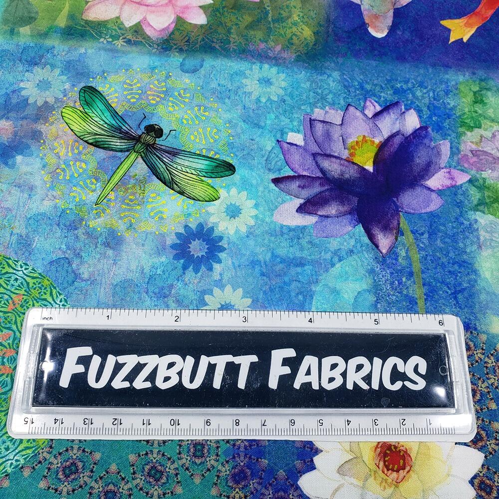Lily Pond fabric, Sue Zipkin, Clothworks, quilting cotton, floral nature fabric, pond and botanical prints, watercolor style quilting fabric, premium cotton fabric