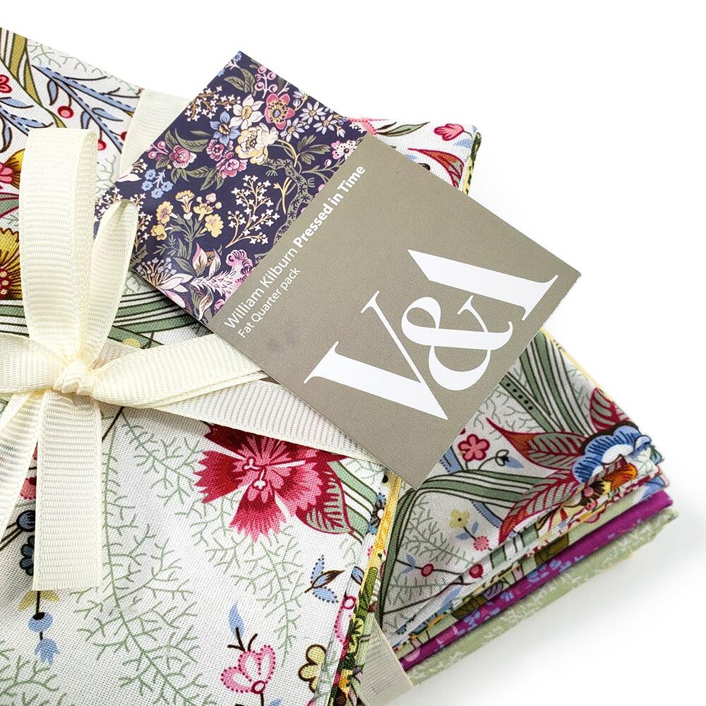 Pressed for time fabric, V&A museum fabric, craft cotton company, V&A fabric fat quarters, vintage floral fabrics