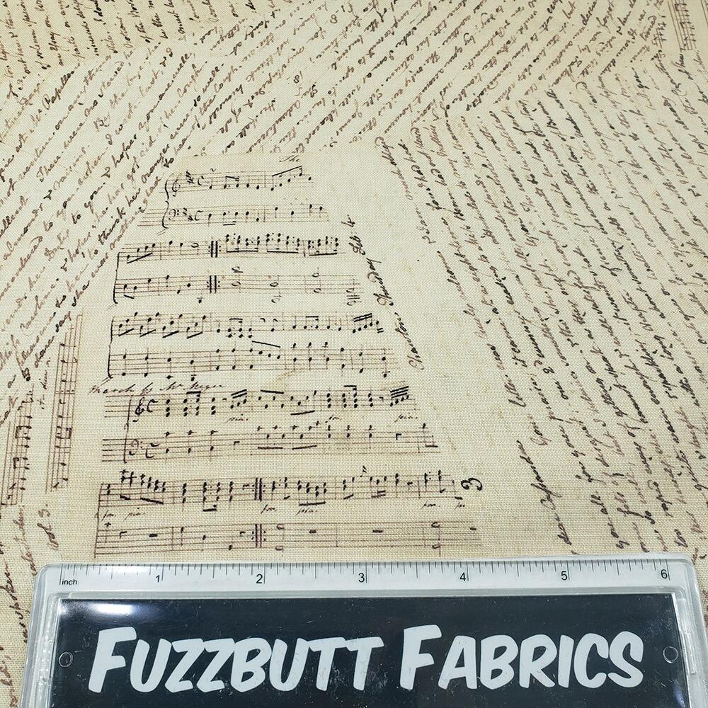 Riley Blake Jane Austen wideback, accomplished, old letters, vintage sheet music,Jane Austen themed quilting cotton,literary fabric collection,classic literature fabric Riley Blake,Regency era fabric designs,quilting fabric for Jane Austen fans, junk journal, slow stitch fabric