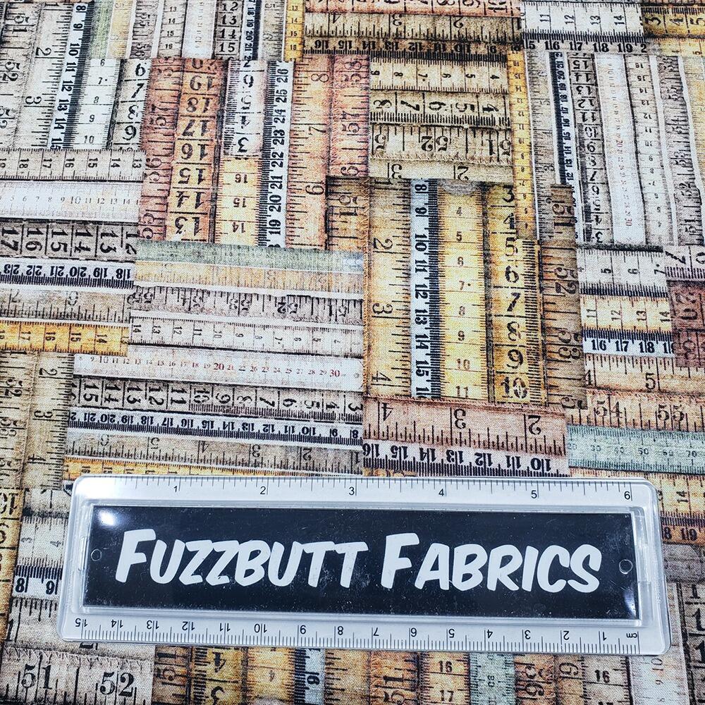 sew shabby chic, vintage sewing machines, fabric panel, vintage tape measures, sewing ephemera, junk journal fabric