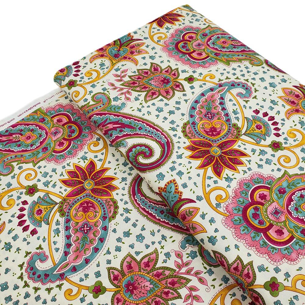 Moda Chelsea Garden, floral fabric, cottagecore, roses, cotton, easy quilting, paisley, vintage florals