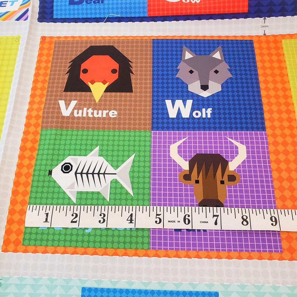 animal alphabet, lewis & irene, soft book panel, baby soft boo, A-Z book for kids, stitched kids book