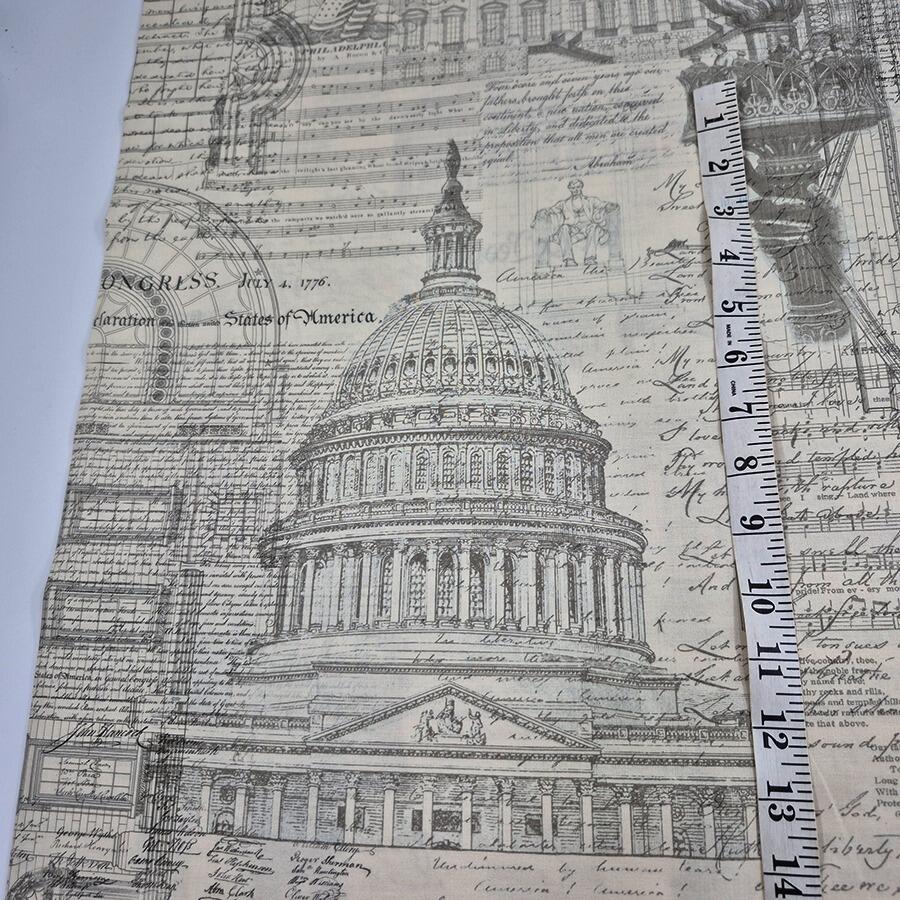 patriotic fabric, americana, the constitution, we the people, 3 sisters, American junk journal fabric, 100% cotton