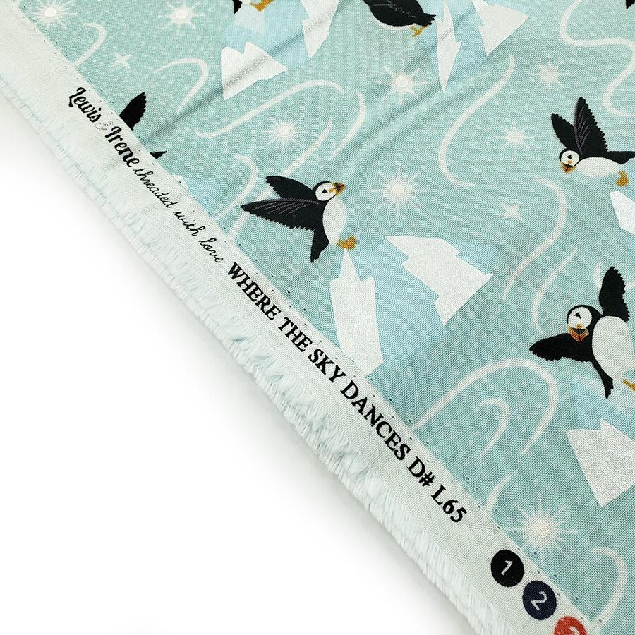 lewis irene, puffins, northern lights, sky dances, polar bears, seals, cotton fabric