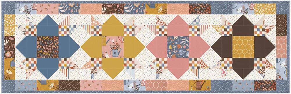 moda charm pack, blossoms & blooms, elena amo, flowers, watering cans, vintage inspired fabric
