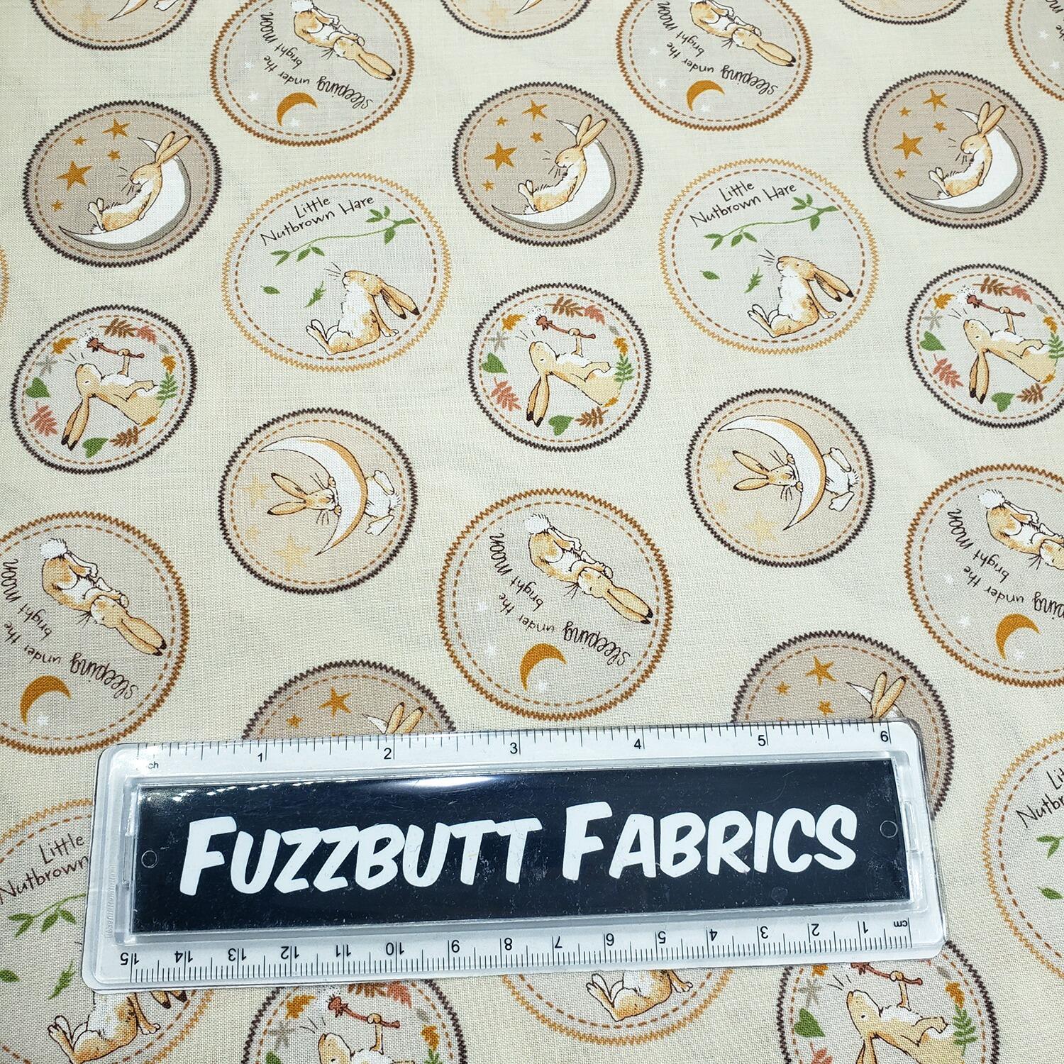 Guess How Much I Love You fabric by Anita Jeram Clothworks Guess How Much I Love You quilting cotton licensed children’s book fabric baby and nursery quilting fabric storybook animal fabric prints woodland nursery fabric premium cotton fabric for baby quilts children’s fabric by Clothworks