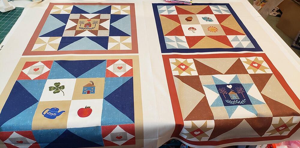 lewis & irene, cottagecore fabric, cosy home, patchwork cheater, whimsy cottage fabric, patchwork panels, easy quilt panel