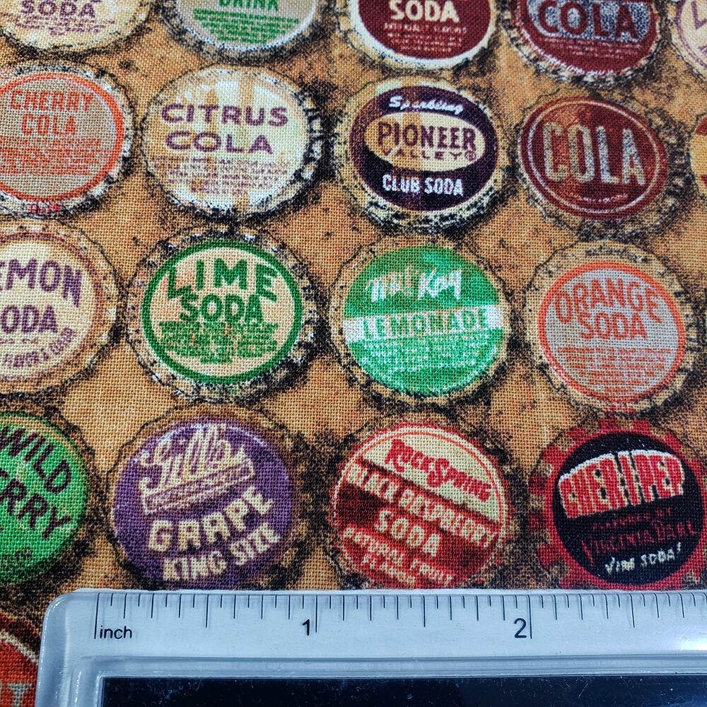 Tim Holtz, top shop, fat quarter, palette, junk journal fabric, slow stitch, vintage style, eclectic elements, monochrome, abandoned, PWTH024, vintage bottle tops