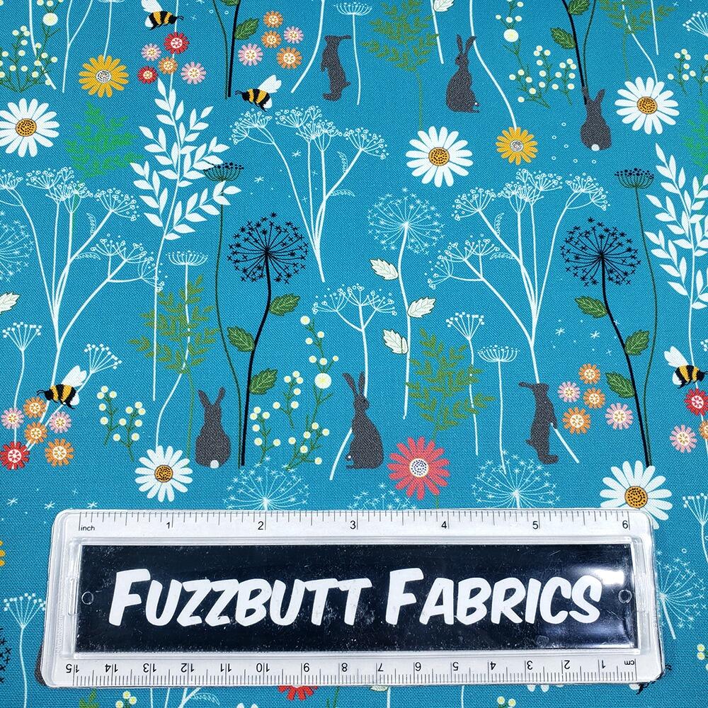 Chanting Meadow, sewing sanctuary, wildflower fabric, bees, cotton fabric uk