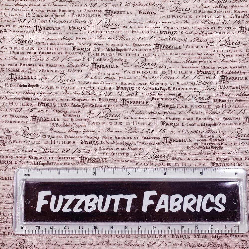 Junk journal fabric, slow stitch fabric, vintage paris, old handwriting, vintage sewing, parisian snippets, blank quilting, sewing themed fabric
