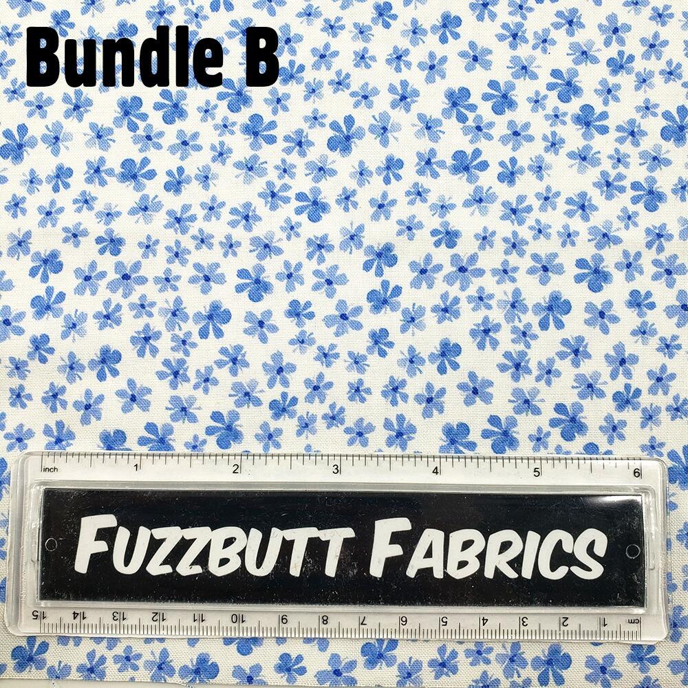 Debbie Shore fabric, bluebell hollow, vintage style floral fabric, bluebells, forest flowers, fat quarter bundles