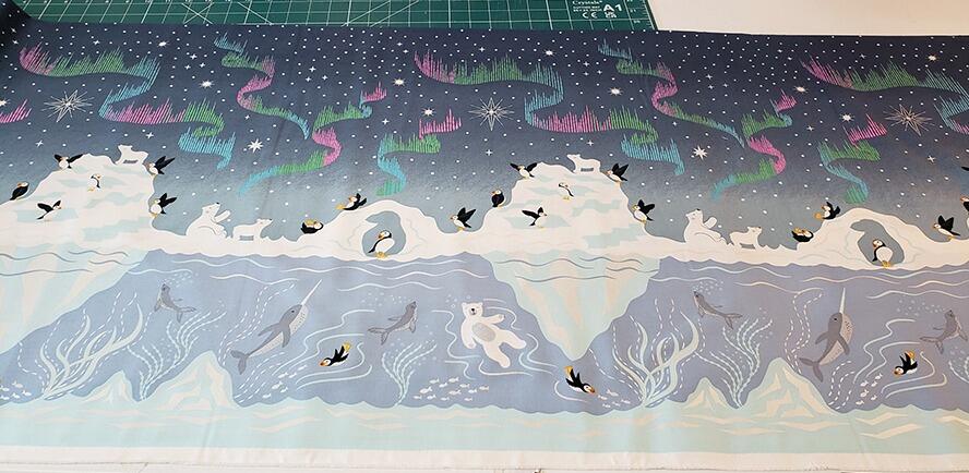 lewis irene, puffins, northern lights, sky dances, polar bears, seals, cotton fabric