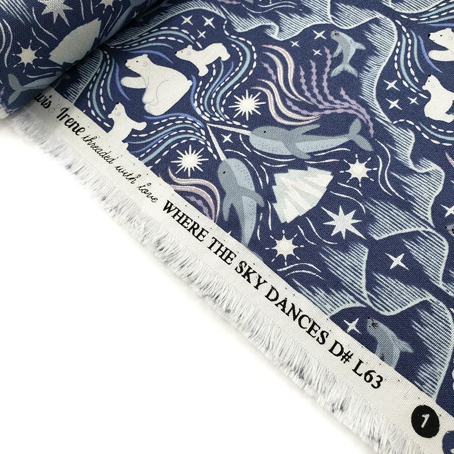 lewis irene, puffins, northern lights, sky dances, polar bears, seals, cotton fabric