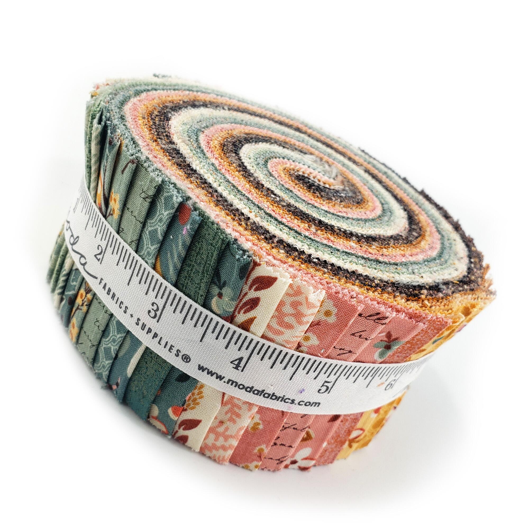 Moda, acorn hollow, basicgrey, autumnal fabric, autumn jelly roll, woodland animals, 2.5 inch strips, patchwork strips