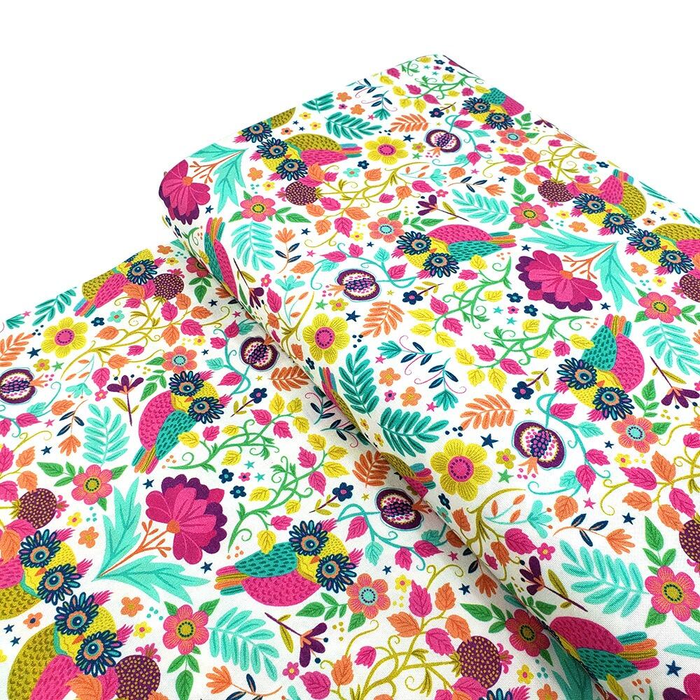 living wild, lisa perry, owls fabric, colourful owls, slow stitch