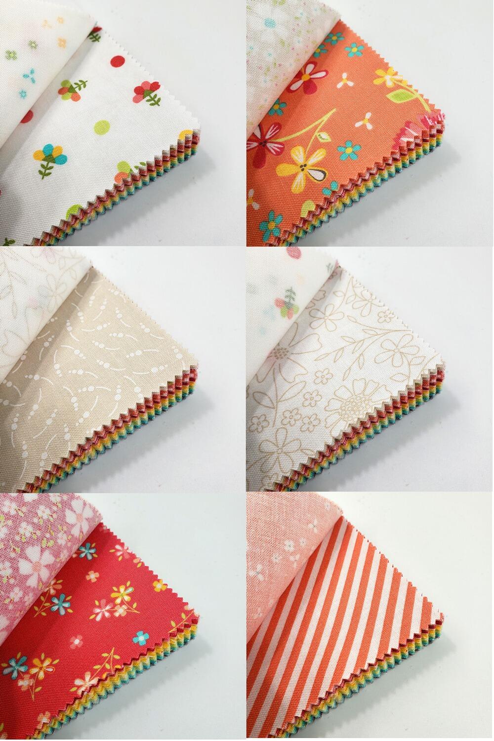 moda charm pack,corey yoder, in the garden,fabric squares,cotton squares, patchwork cotton squares, flowers, berries, spring, cheerful, colourful, berries, flowers
