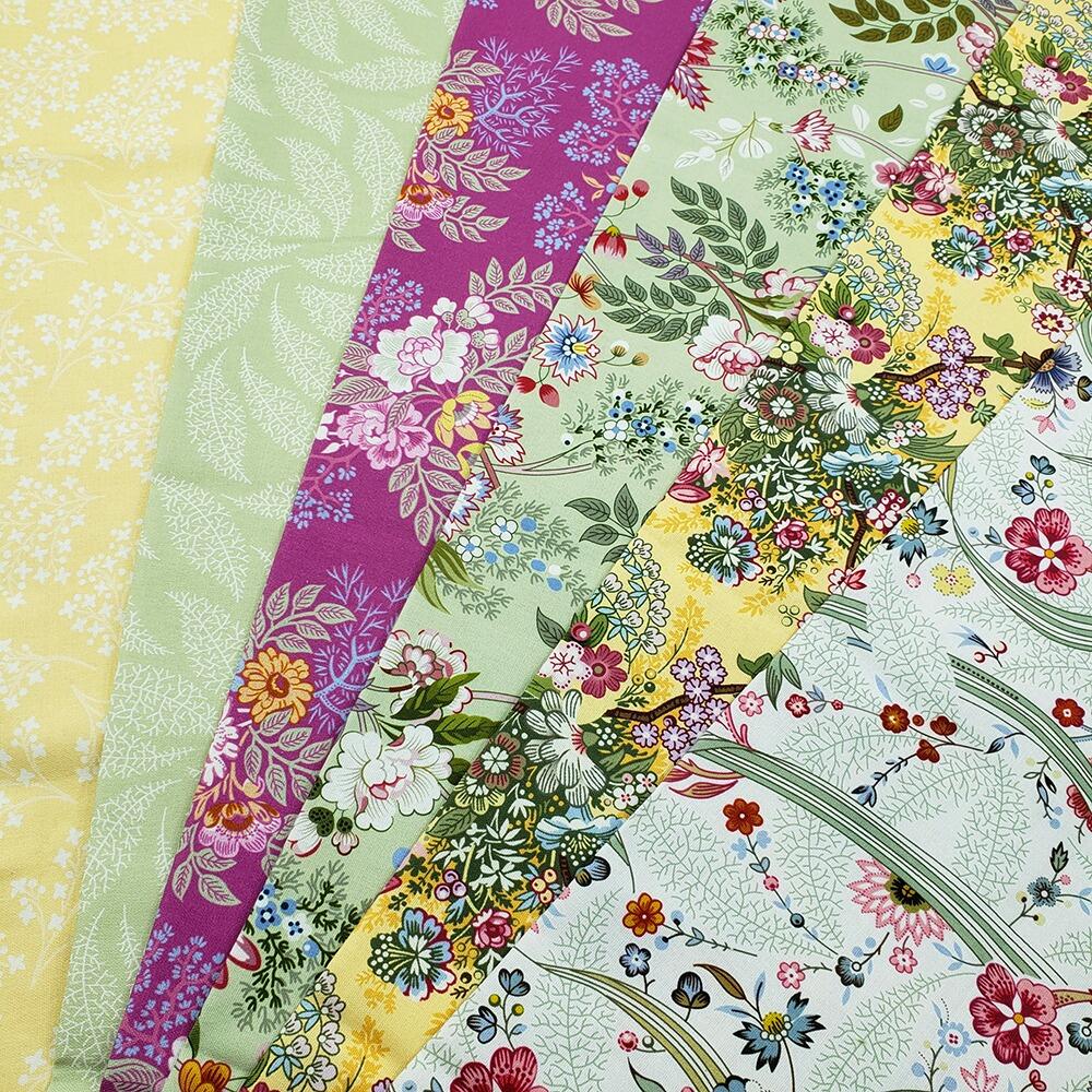 Pressed for time fabric, V&A museum fabric, craft cotton company, V&A fabric fat quarters, vintage floral fabrics